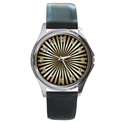 art deco goldblack Round Metal Watch