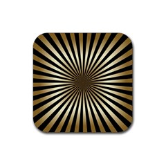 Art Deco Goldblack Rubber Coaster (square)  by NouveauDesign