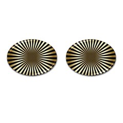 art deco goldblack Cufflinks (Oval)