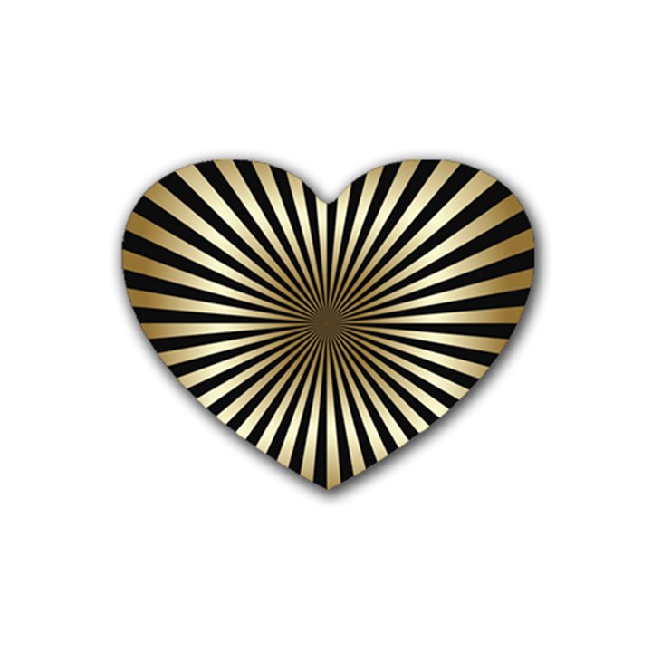 art deco goldblack Heart Coaster (4 pack) 