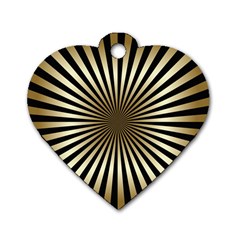 art deco goldblack Dog Tag Heart (One Side)