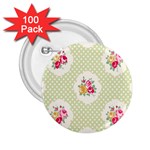 green shabby chic 2.25  Buttons (100 pack)  Front