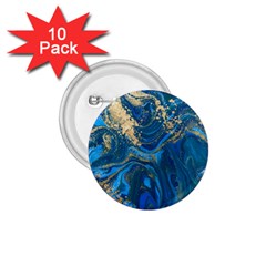 Ocean Blue Gold Marble 1 75  Buttons (10 Pack) by NouveauDesign