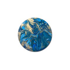 Ocean Blue Gold Marble Golf Ball Marker (4 Pack) by NouveauDesign