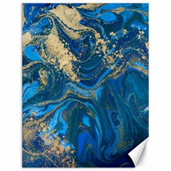 Ocean Blue Gold Marble Canvas 12  X 16   by NouveauDesign