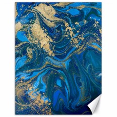 Ocean Blue Gold Marble Canvas 18  X 24  