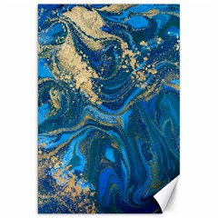 Ocean Blue Gold Marble Canvas 20  X 30   by NouveauDesign