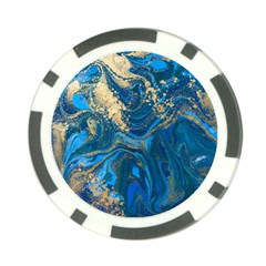 Ocean Blue Gold Marble Poker Chip Card Guard (10 Pack) by NouveauDesign