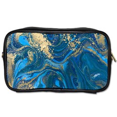 Ocean Blue Gold Marble Toiletries Bags 2-side by NouveauDesign