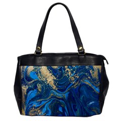 Ocean Blue Gold Marble Office Handbags by NouveauDesign