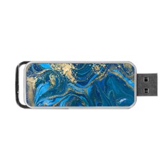 Ocean Blue Gold Marble Portable Usb Flash (one Side) by NouveauDesign