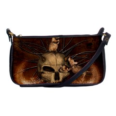 Awesome Skull With Rat On Vintage Background Shoulder Clutch Bags