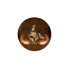 Awesome Skull With Rat On Vintage Background Golf Ball Marker by FantasyWorld7