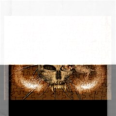 Awesome Skull With Rat On Vintage Background Rectangular Jigsaw Puzzl by FantasyWorld7