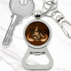 Awesome Skull With Rat On Vintage Background Bottle Opener Key Chains by FantasyWorld7