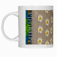 Star Fall Of Fantasy Flowers On Pearl Lace White Mugs by pepitasart