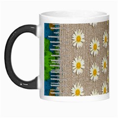 Star Fall Of Fantasy Flowers On Pearl Lace Morph Mugs by pepitasart