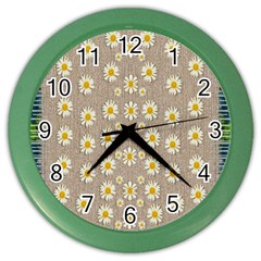 Star Fall Of Fantasy Flowers On Pearl Lace Color Wall Clocks by pepitasart