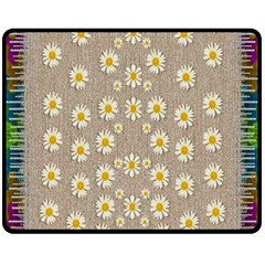 Star Fall Of Fantasy Flowers On Pearl Lace Fleece Blanket (medium)  by pepitasart