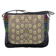 Star Fall Of Fantasy Flowers On Pearl Lace Messenger Bags by pepitasart