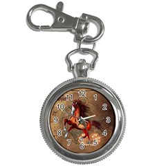 Awesome Horse  With Skull In Red Colors Key Chain Watches by FantasyWorld7