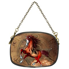 Awesome Horse  With Skull In Red Colors Chain Purses (one Side)  by FantasyWorld7