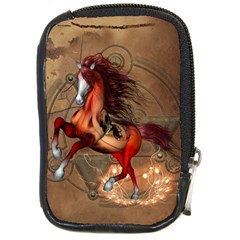 Awesome Horse  With Skull In Red Colors Compact Camera Cases by FantasyWorld7