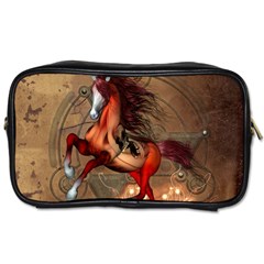 Awesome Horse  With Skull In Red Colors Toiletries Bags 2-side by FantasyWorld7