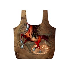 Awesome Horse  With Skull In Red Colors Full Print Recycle Bags (s)  by FantasyWorld7