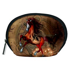 Awesome Horse  With Skull In Red Colors Accessory Pouches (medium)  by FantasyWorld7