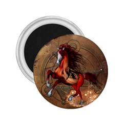 Awesome Horse  With Skull In Red Colors 2 25  Magnets by FantasyWorld7