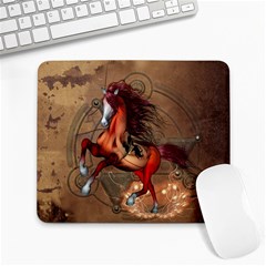 Awesome Horse  With Skull In Red Colors Large Mousepads by FantasyWorld7