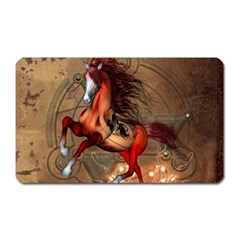 Awesome Horse  With Skull In Red Colors Magnet (rectangular) by FantasyWorld7