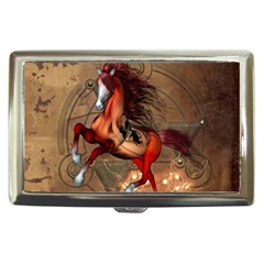 Awesome Horse  With Skull In Red Colors Cigarette Money Cases by FantasyWorld7