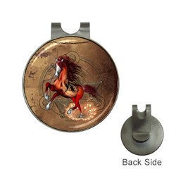 Awesome Horse  With Skull In Red Colors Hat Clips With Golf Markers by FantasyWorld7