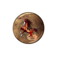 Awesome Horse  With Skull In Red Colors Hat Clip Ball Marker (4 Pack) by FantasyWorld7