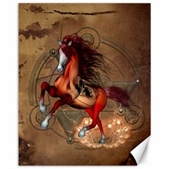 Awesome Horse  With Skull In Red Colors Canvas 11  X 14   by FantasyWorld7