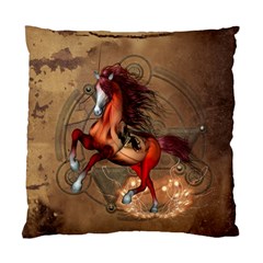 Awesome Horse  With Skull In Red Colors Standard Cushion Case (one Side) by FantasyWorld7