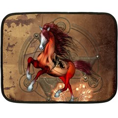 Awesome Horse  With Skull In Red Colors Fleece Blanket (mini) by FantasyWorld7