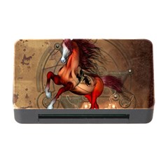 Awesome Horse  With Skull In Red Colors Memory Card Reader With Cf by FantasyWorld7