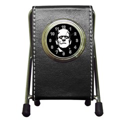 Frankenstein s Monster Halloween Pen Holder Desk Clocks by Valentinaart