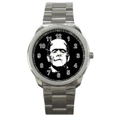 Frankenstein s Monster Halloween Sport Metal Watch by Valentinaart