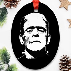 Frankenstein s Monster Halloween Oval Ornament (two Sides)