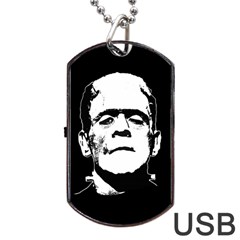 Frankenstein s Monster Halloween Dog Tag Usb Flash (one Side) by Valentinaart