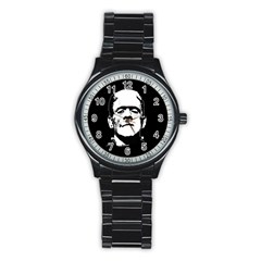 Frankenstein s Monster Halloween Stainless Steel Round Watch by Valentinaart