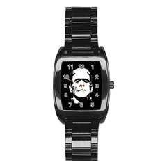 Frankenstein s Monster Halloween Stainless Steel Barrel Watch by Valentinaart