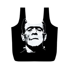 Frankenstein s Monster Halloween Full Print Recycle Bags (m)  by Valentinaart