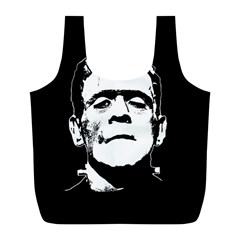 Frankenstein s Monster Halloween Full Print Recycle Bags (l)  by Valentinaart