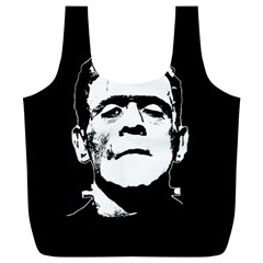 Frankenstein s Monster Halloween Full Print Recycle Bags (l)  by Valentinaart