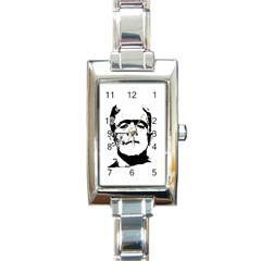 Frankenstein s Monster Halloween Rectangle Italian Charm Watch by Valentinaart